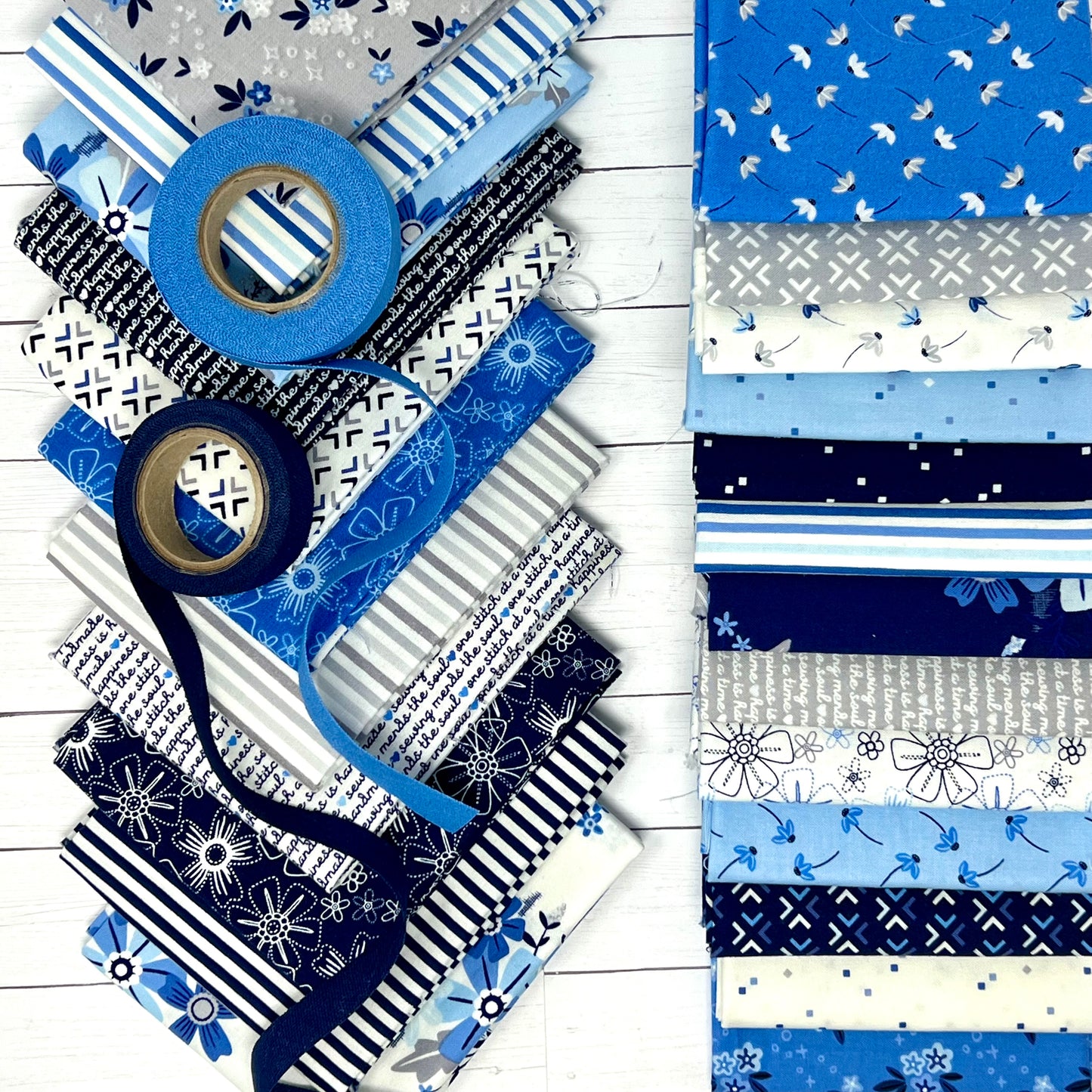 Riley Blake Designs, Christopher Thompson Blue Stitch Collection, Fat Quarter bundle