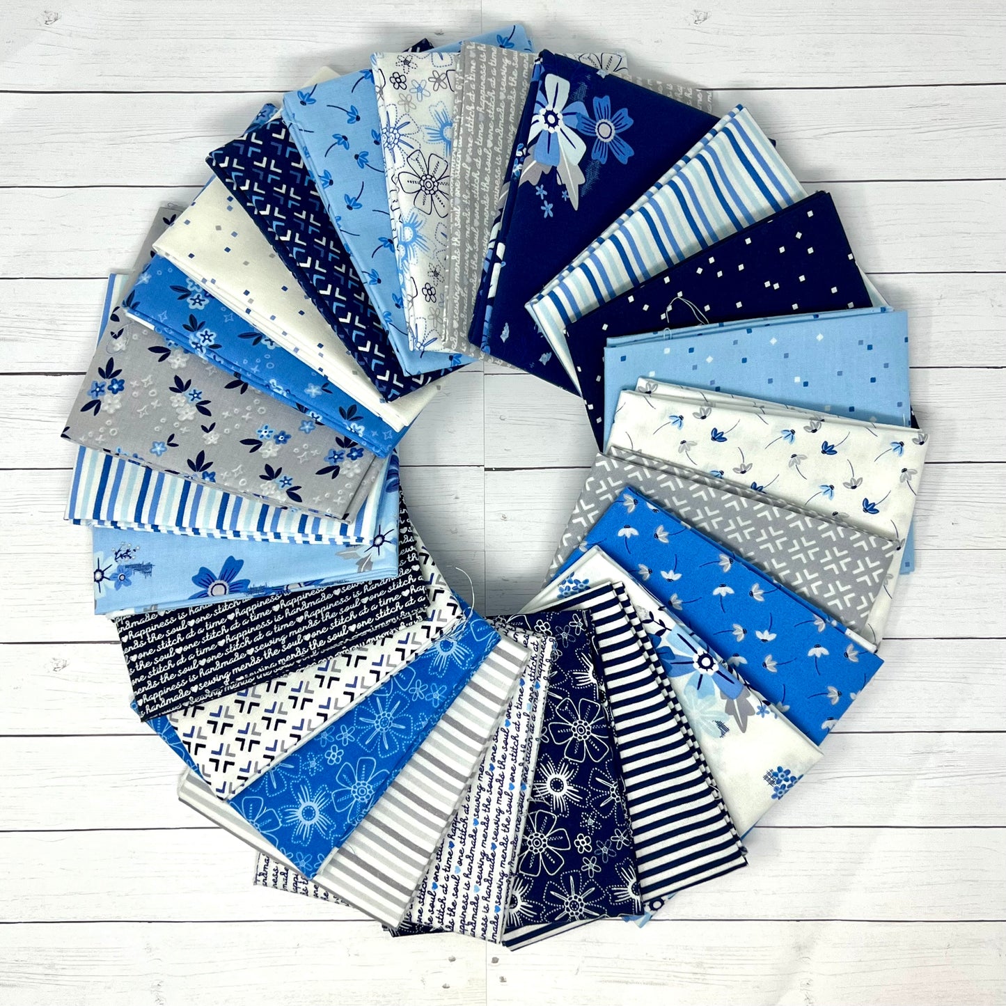 Riley Blake Designs, Christopher Thompson Blue Stitch Collection, Fat Quarter bundle